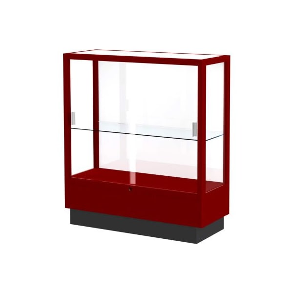 Waddell Display Case Of Ghent Heritage Display Case Cordovan, White Back 36"W x 14"D x 40"H 8949M-WB-C - main